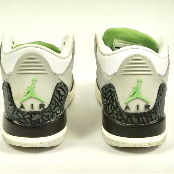 Nike Air Jordan 3 Retro Grey/Green Youth Size 5 - Picture 3 of 7